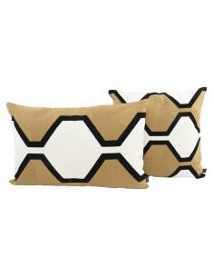 Housse de coussin brodé NASSAU Harmony - Haomy Terre brulée 2