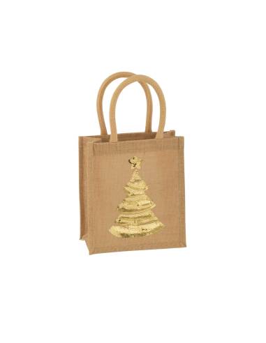 Sac cadeau de noel sapin sequin