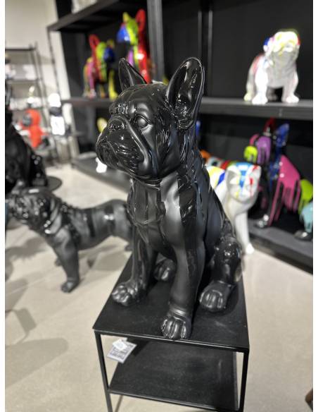 Statue bulldog noir