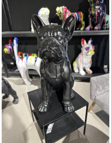 Statue bulldog noir