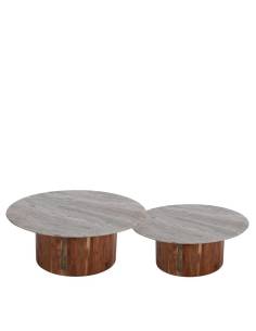 Duo de tables basses en marbre LEONE 2