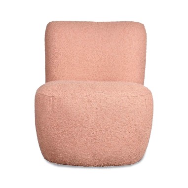 Fauteuil EVE bouclette rose poudré