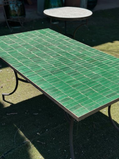 Table d'extérieur mosaïque ZELLIGE verte