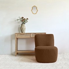 Fauteuil EVE bouclette marron | La Madeleine Déco