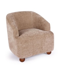 Fauteuil en tissu DAKOTA pieds ronds