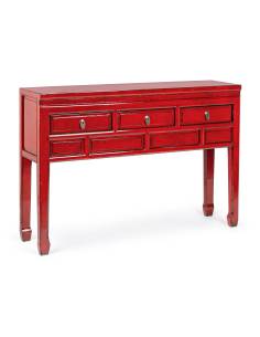 Console 3 tiroirs JINAN rouge | La Madeleine Déco 2