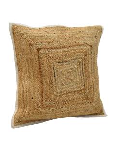 Coussin tressé en jute naturel 2