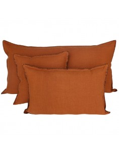 Housse de coussin en lin brut MANSA Harmony - Haomy Caramel